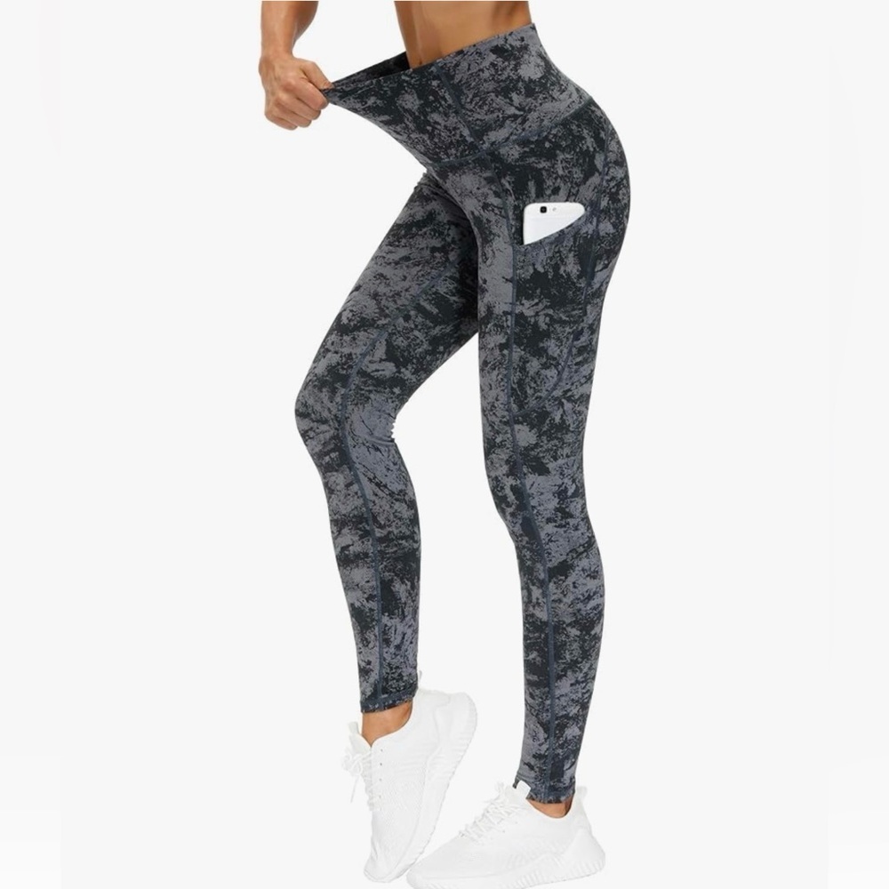 THE GYM PEOPLE Thick High Waist Yoga Pants with Pockets, Tummy Control Workout